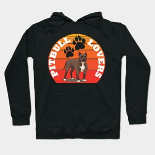 Retro Sunset Pit Bull Hoodie